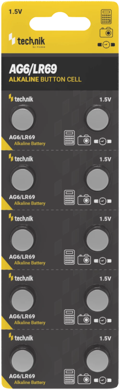 Technik Αλκαλική Μπαταρία Κουμπί Platinum AG6 / LR69 / 171 / 371 1.5V B10