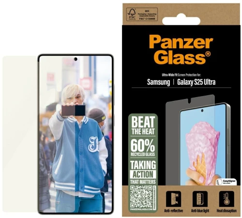 PanzerGlass All-in-One Ultra-Wide Fit Tempered Glass for Samsung Galaxy S25 Ultra
