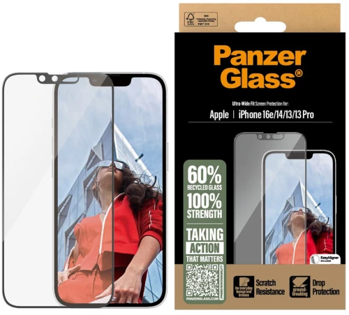 PanzerGlass - Screen Protection - iPhone 16e - 14 - 13 - 13 Pro - Ultra-Wide Fit / Electronics