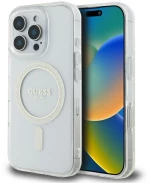 Guess GUHMP16LHFGERET iPhone 16 Pro 6.3" transparent hardcase IML Glitter Circle MagSafe