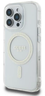 Guess GUHMP16LHFGERET iPhone 16 Pro 6.3" transparent hardcase IML Glitter Circle MagSafe