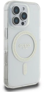 Guess GUHMP16LHFGERET iPhone 16 Pro 6.3" transparent hardcase IML Glitter Circle MagSafe