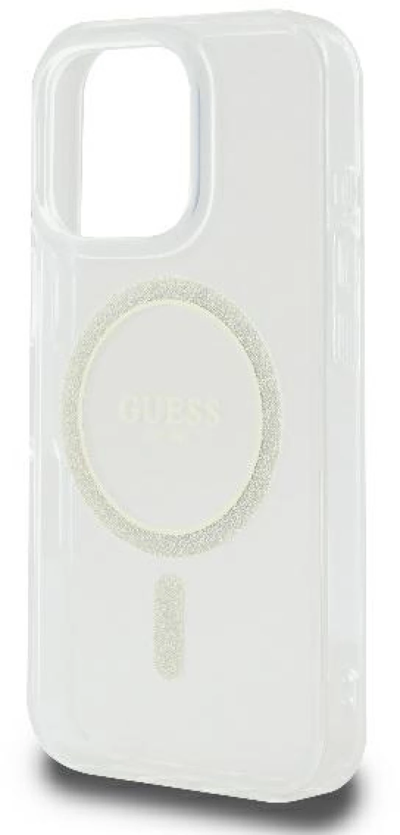 Guess GUHMP16LHFGERET iPhone 16 Pro 6.3" transparent hardcase IML Glitter Circle MagSafe