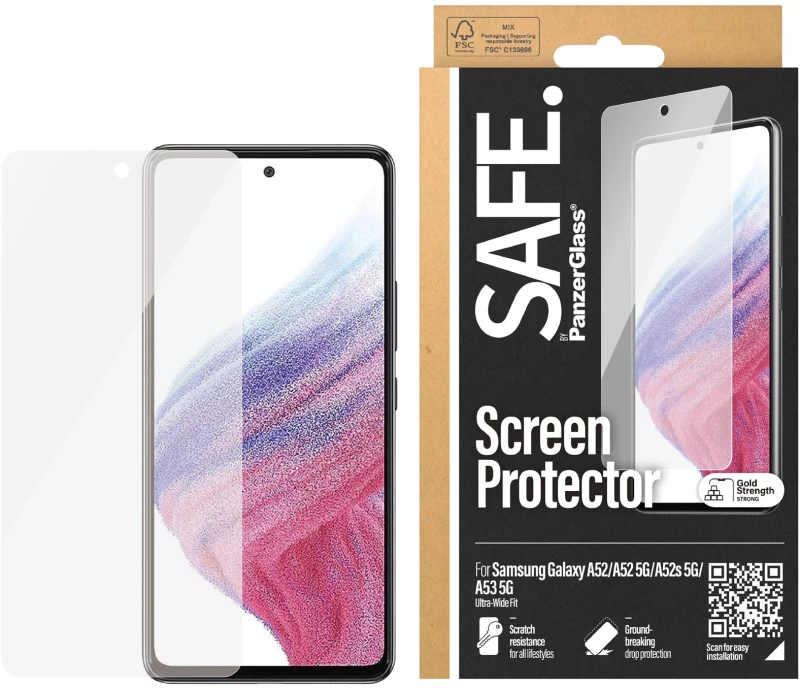 SAFE by PanzerGlass - Screen Protector - Samsung Galaxy A52/A52 5G/A52s 5G/A53 5G - Ultra-Wide Fit / Electronics