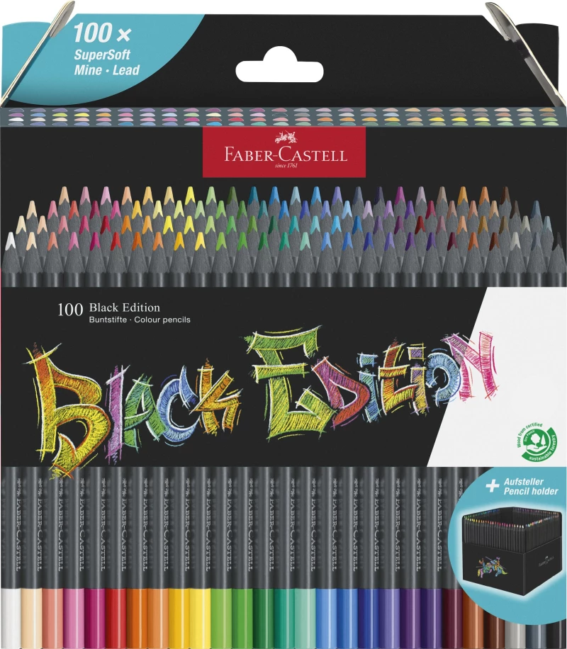 Faber-Castell - Colour pencils Black Edition (100 pcs) (116411) / Toys