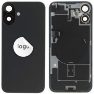 For iPhone/iPad (AP16PL0024BPSP-B) Rear Cover (Pulled B) incl. small parts - Black, For iPhone 16 Plus