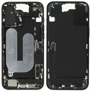 For iPhone/iPad (AP16PL0024BPSP-B) Rear Cover (Pulled B) incl. small parts - Black, For iPhone 16 Plus