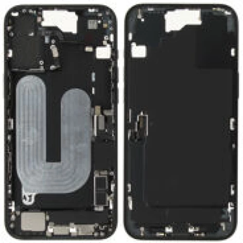 For iPhone/iPad (AP16PL0024BPSP-B) Rear Cover (Pulled B) incl. small parts - Black, For iPhone 16 Plus