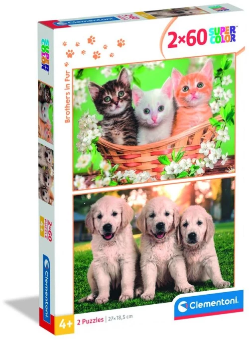 Brothers in Fur puzzle 2x60pcs