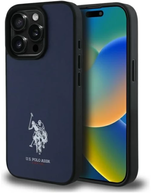 US Polo USHCP15XPGEV iPhone 15 Pro Max 6.7" Navy Leather Embroidered DH Color