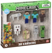MINECRAFT 3D ERASERS - 8 PACK DELUXE BOX VER.A