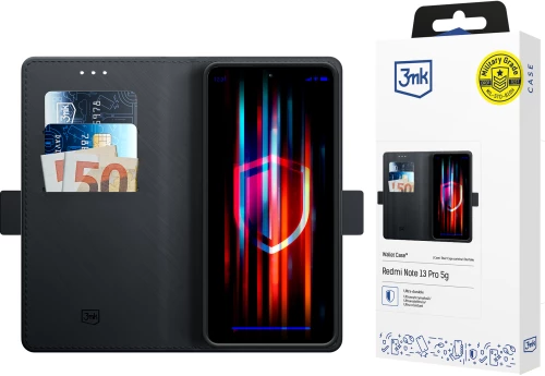 3mk Wallet Case with Flip for Xiaomi Redmi Note 13 Pro 5G - Black