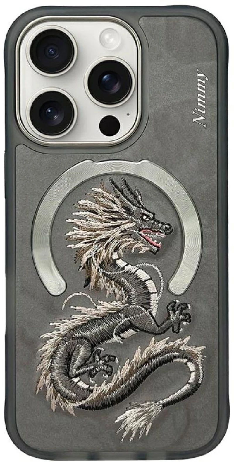 Nimmy Dragon MagSafe Case for iPhone 16 Pro Max - Gray