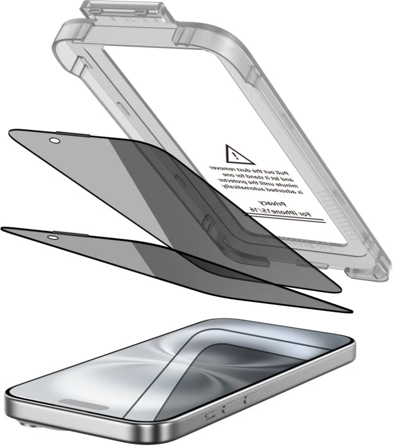 Tech-Protect Quick Set Spy+ Privacy Glass 2-pack for iPhone 15 / 16