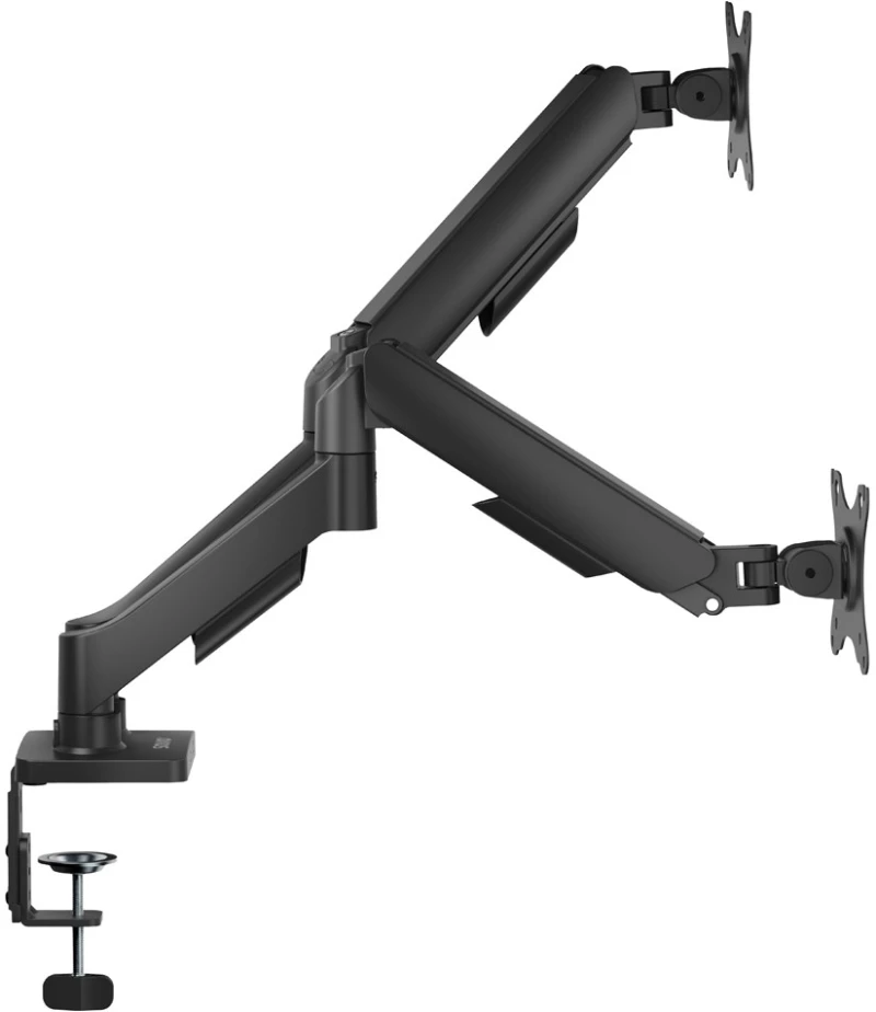 SAVIO UM-04 Dual Desk Mount for Monitors 17″ – 32″, 2× 2–9 kg, with Gas Spring
