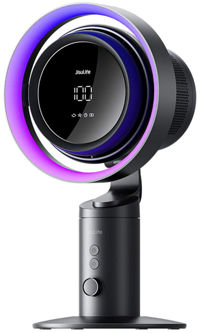 Jisulife Table Fan Pro3 10000mAh Desktop Turbine Fan with Filter - Dark Gray