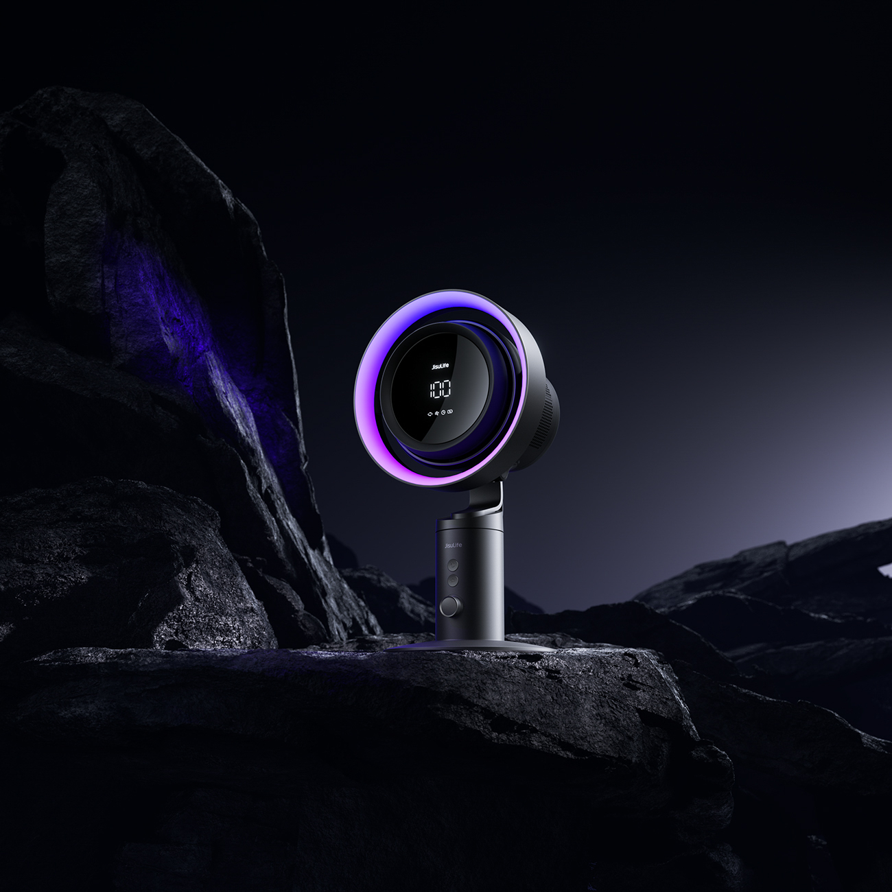 Jisulife Table Fan Pro3 10000mAh Desktop Turbine Fan with Filter - Dark Gray