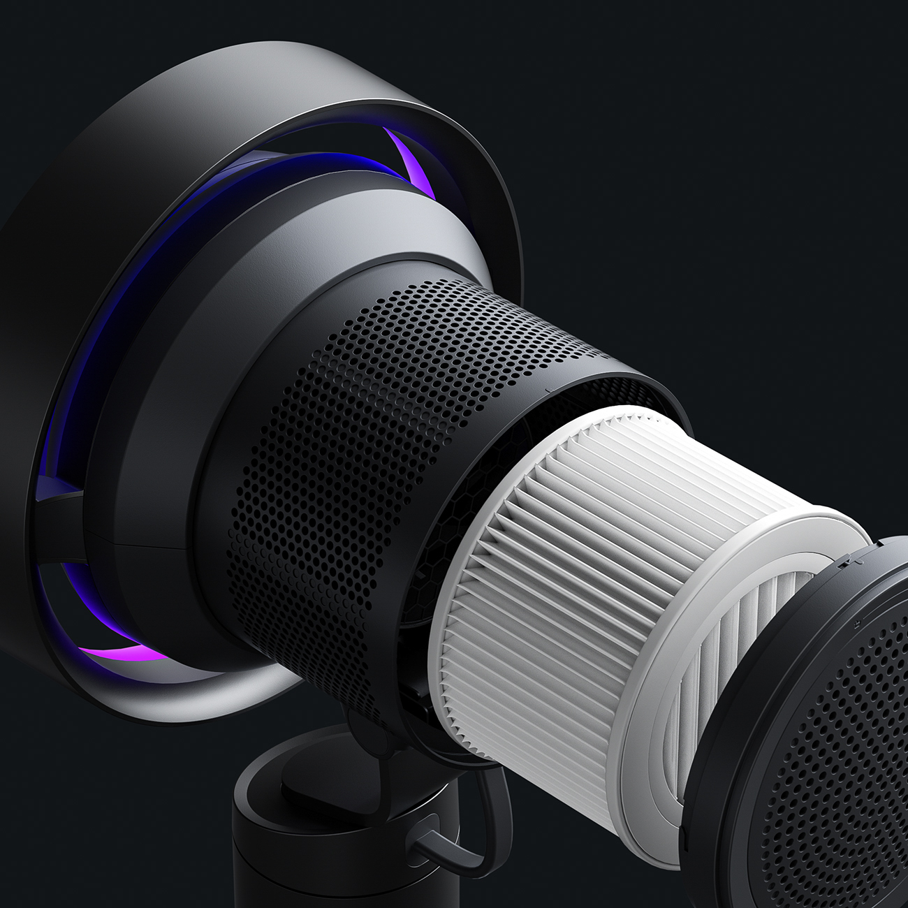 Jisulife Table Fan Pro3 10000mAh Desktop Turbine Fan with Filter - Dark Gray