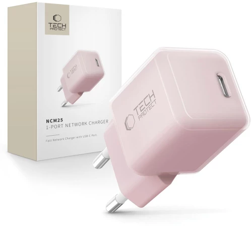 Tech-Protect NCM25 USB-C PD 25W Wall Charger - Pink