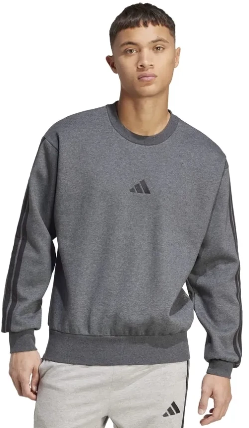 Ανδρικό Φούτερ Adidas Essentials 3 Stripes Sweatshirt Ανθρακί  Ανθρακί