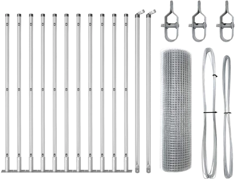 Set Πόλων Σετ 2 Γαλβανισμένος χάλυβας 25 x 0.5 μ Ανθεκτικό Ασήμι 3352306