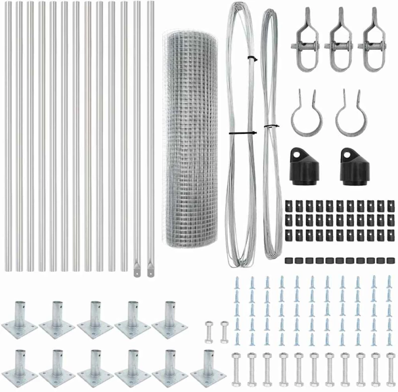 Set Πόλων Σετ 2 Γαλβανισμένος χάλυβας 25 x 0.5 μ Ανθεκτικό Ασήμι 3352306