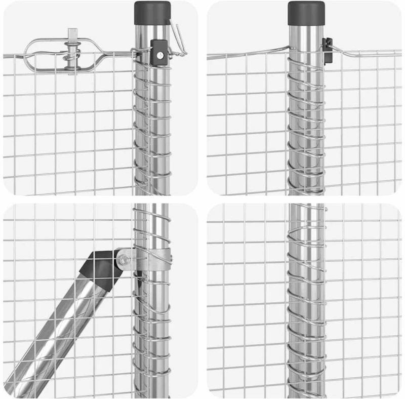 Set Πόλων Σετ 2 Γαλβανισμένος χάλυβας 25 x 0.5 μ Ανθεκτικό Ασήμι 3352306