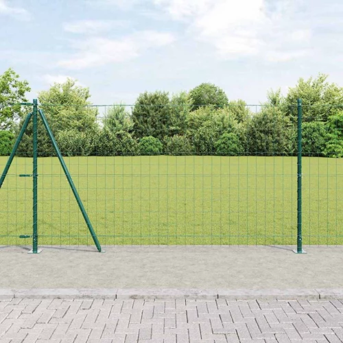 Euro Fence με 7 Φλάντζες Πόλων 1.2x10 μ. Γαλβανισμένος Χάλυβας Πράσινο 3350829