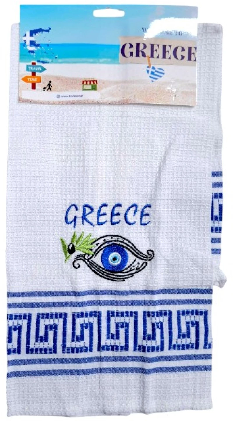 Πετσέτα ποτηρόπανο Souvenir με κέντημα - Σετ 12pcs - Greece - 416105 416105