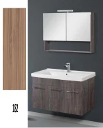 Έπιπλο Μπάνιου Cappuccino MDF Laminate Βάση, Καθρέπτης, Νιπτήρας 70cm 182