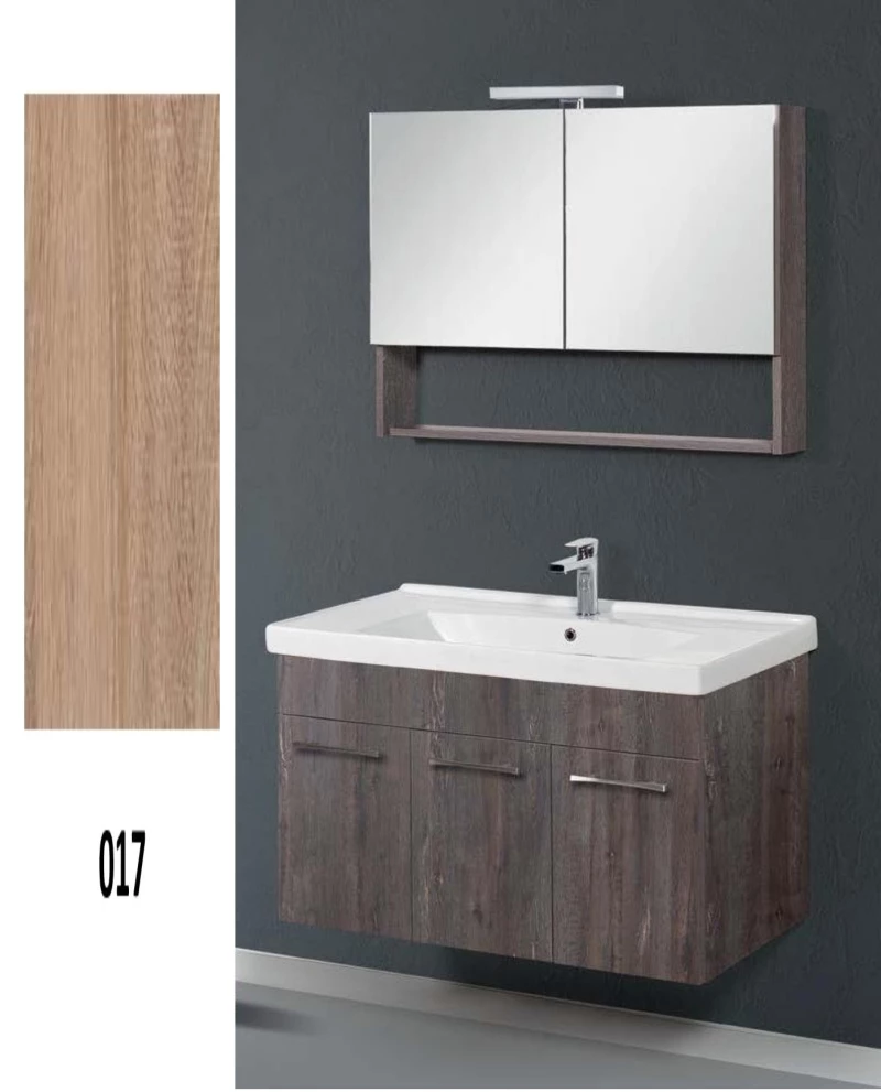 Έπιπλο Μπάνιου Cappuccino MDF Laminate Βάση, Καθρέπτης, Νιπτήρας 70cm 182