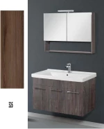 Έπιπλο Μπάνιου Cappuccino MDF Laminate Βάση, Καθρέπτης, Νιπτήρας 70cm 328