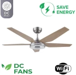 Telemax CES565SL Ανεμιστήρας Οροφής DC με WI-Fi και Τηλεχειριστήριο Light Wood