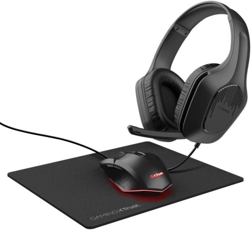 Trust TR-25117 GXT 790 Over Ear Gaming Headset με σύνδεση USB + Ποντίκι + Mousepad 3in1