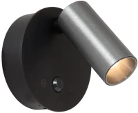 Lucide TONI - Rechargeable Wall spotlight / Wall light - Battery pack - Ø 8,1 cm - LED Dim. - CCT - 1x2W 2700K/4000K - Motion Sensor (deactivatable) - Magnetic - Grey iron - 29934/02/15