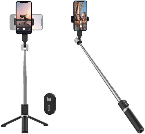 Borofone BY10 Selfie Stick με Bluetooth Τηλεχειριστήριο Μαύρο