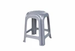 Homeplast Σκαμπό - Στοιβαζόμενο Ασημί 35x35x45εκ.