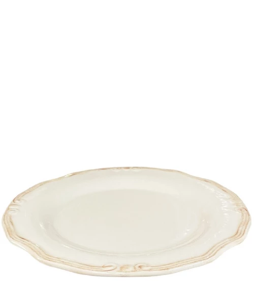Tiffany κεραμικό ρηχό πιάτο σε κρεμ απόχρωση σετ έξι τεμαχίων 25 εκ