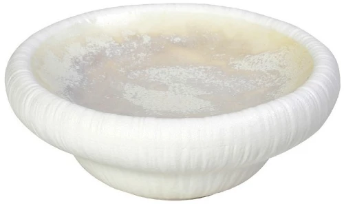 Zen Sun ρηχό πιάτο διπλότοιχο με βάση από πορσελάνη με μπεζ επιφάνεια σετ δύο τεμαχίων 18x7 εκ