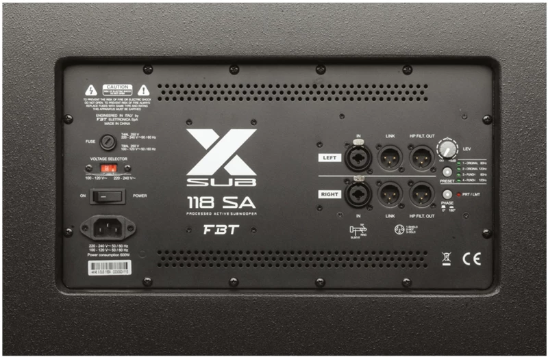 FBT XSUB 118SA - Αυτοενισχυόμενο Subwoofer 18" 1200W