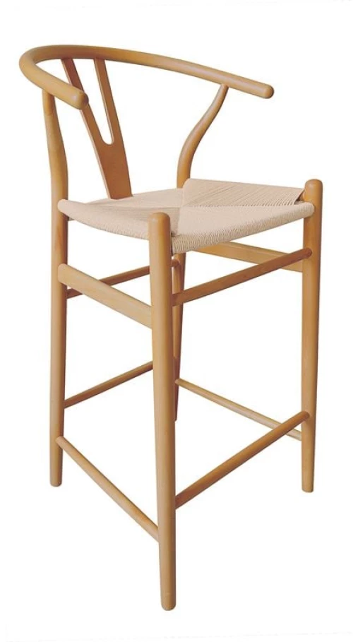 LIMA Σκαμπό BAR, Ξύλο Οξιά, Φυσικό, Κάθισμα Paper Rope Φυσικό (ύψος καθ.67cm)