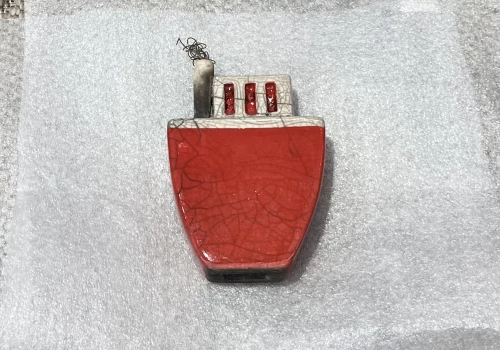 Χειροποίητο Βαπόρι Πλακέ - Κόκκινο