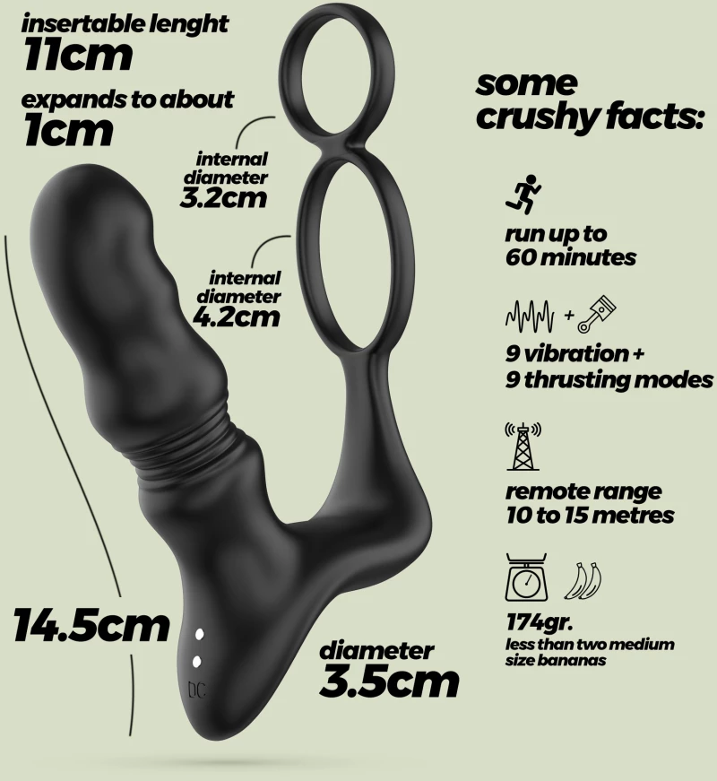 CRUSHIOUS CRIXUS PROSTATE VIBRATOR WITH REMOTE CONTROL