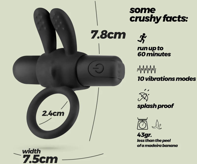 CRUSHIOUS WONKA COCKRING WITH RECHARGEABLE VIBRATING BULLET