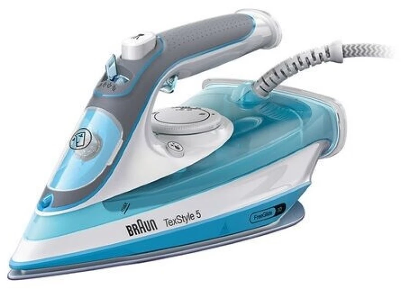 Braun TexStyle 5 SI 5006 BL Dry & Steam iron Ceramic soleplate 2600 W Blue, Grey, White