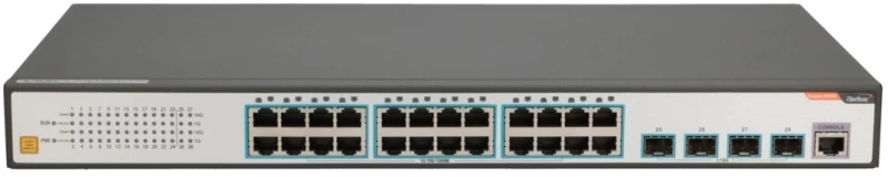 FiberHome S4820-28T-X-AC network switch Managed L2/L3 Gigabit Ethernet (10/100/1000) 1U Black, Grey