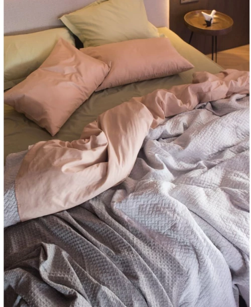 3D Ζακάρ Κουβερλί Κουβέρτα Γεωμετρικό Pattern Augerinos - Υπέρδιπλη (230x260cm) - Γκρι απαλό