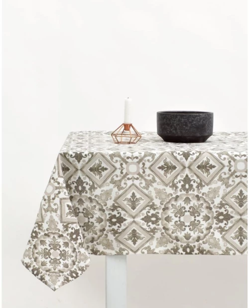 Τραπεζομάντηλο Arabesque Σχέδιο Molise Γκρι - 4 ατόμων (140x140cn) - Γκρι