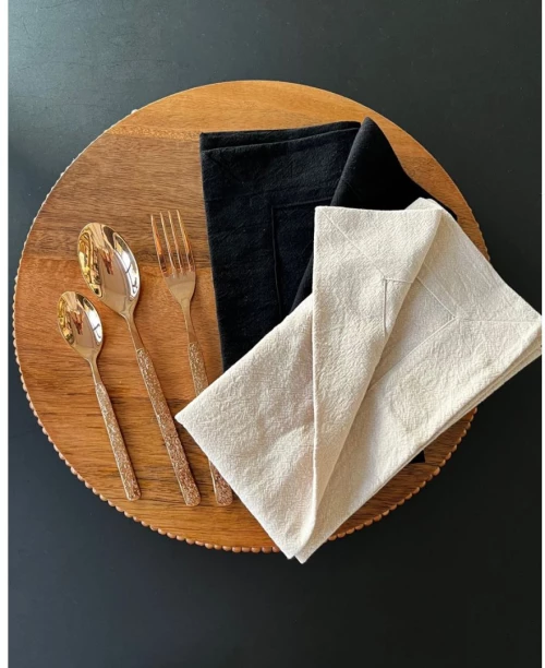 Επαγγελματική Πετσέτα Φαγητού Γαλλική Γωνία Stonewashed Luxury 50x50cm 50x50cm - 50x50cm - Άμμου