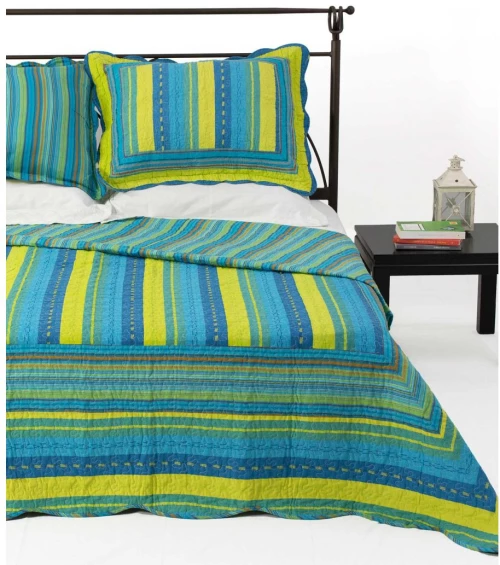 ΚΟΥΒΕΡΛΙ σετ (220cm x 240cm + 2 x 50cm x 70cm) 8013 μπλέ της Silk Fashion